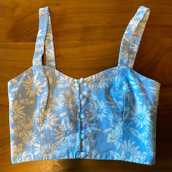 Zara Tops - Blue Corset Crop Top